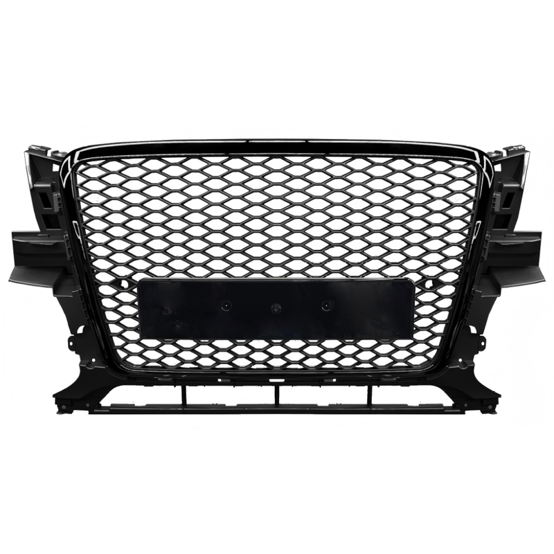Car Craft Compatible With Audi Q5 2008-2012 Upgraded Front Bumper Show Grill Rsq5 Rs Sport Style Black Frame Black Mesh No Logo License Plate Eu Version Q5-015 Gc Black Nlg