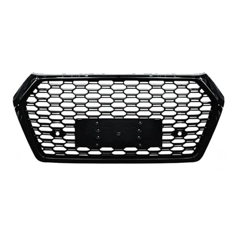 Car Craft Compatible With Audi Q5 B9 2018-2020 Upgraded Front Bumper Show Grill Rsq5 Rs Sport Style Black Frame Black Mesh No Logo License Plate Eu Version Q5-003 Gc Black
