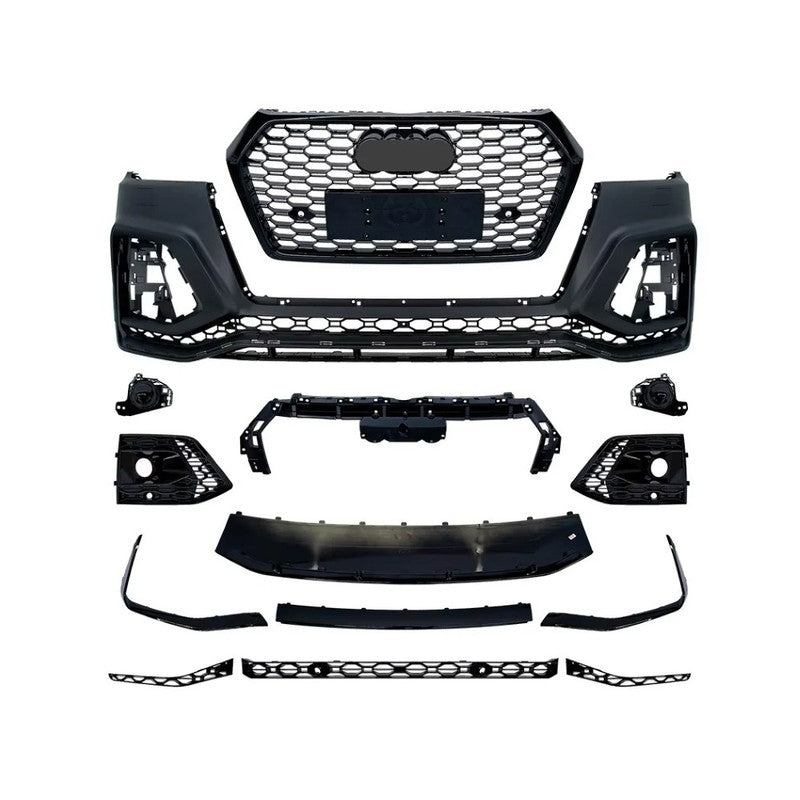 Car Craft Compatible With Audi Q5 B9 2018-2020 Upgraded Facelift Convert To Rsq5 Sq5 Sport Bodykit Bumper Lip Fog Lamp Light Grill With Acc Cover Skirt Trim Q5-004 Gc