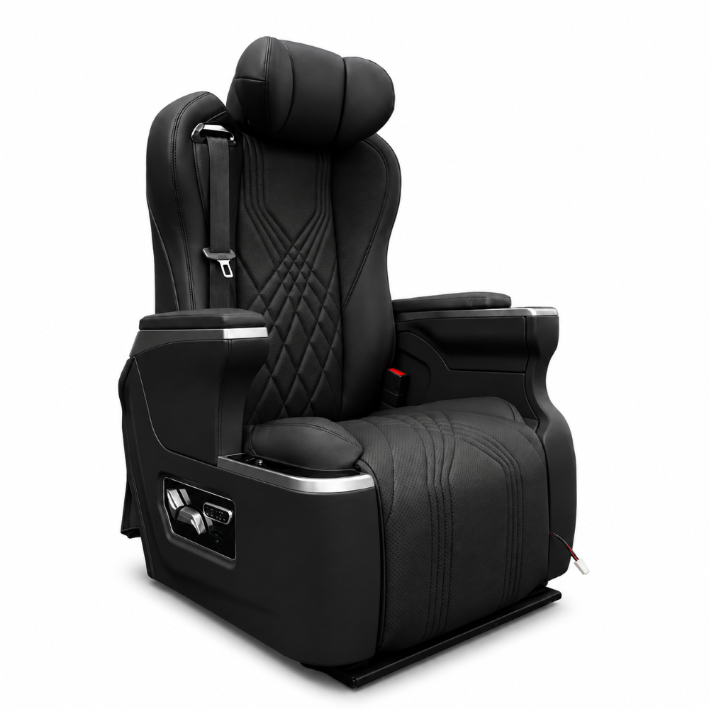 Car Craft Compatible With Innova Hycross Fortuner V Class Captain Electric Recliner Seat Chair Massaging Headrest Ventilation Heating Usb Type C Backrest Leg Support Adjustment All Suv Black