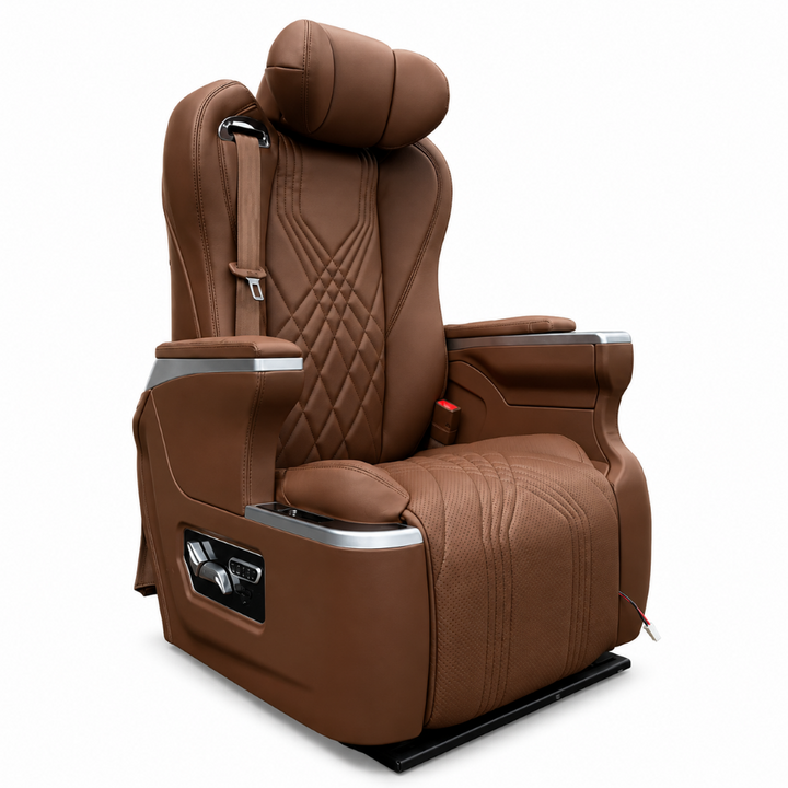 Car Craft Compatible With Innova Hycross Fortuner V Class Captain Electric Recliner Seat Chair Massaging Headrest Ventilation Heating Usb Type C Backrest Leg Support Adjustment All Suv Brown