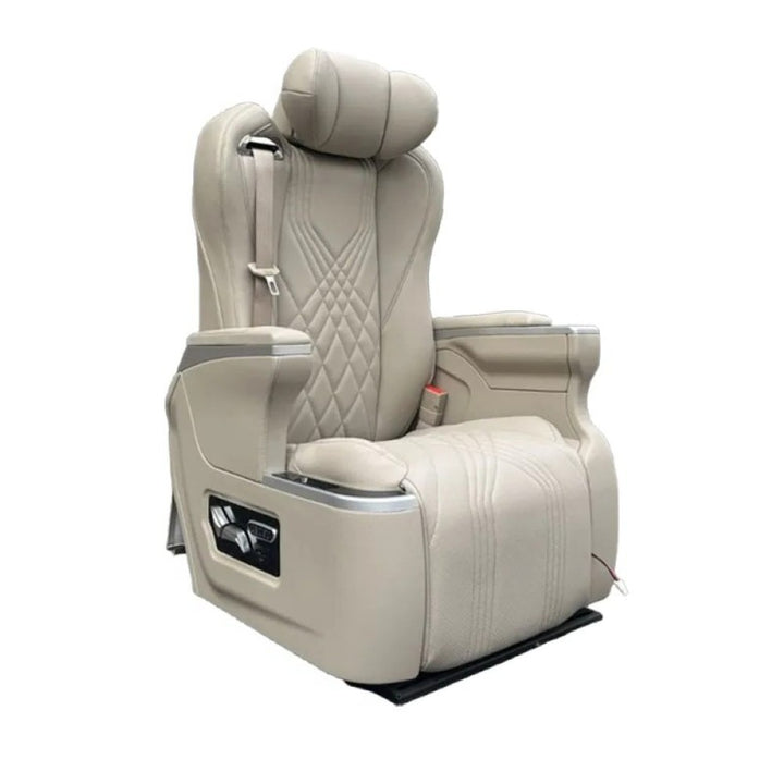 Car Craft Compatible With Innova Hycross Fortuner V Class Captain Electric Recliner Seat Chair Massaging Headrest Ventilation Heating Usb Type C Backrest Leg Support Adjustment All Suv Creamy