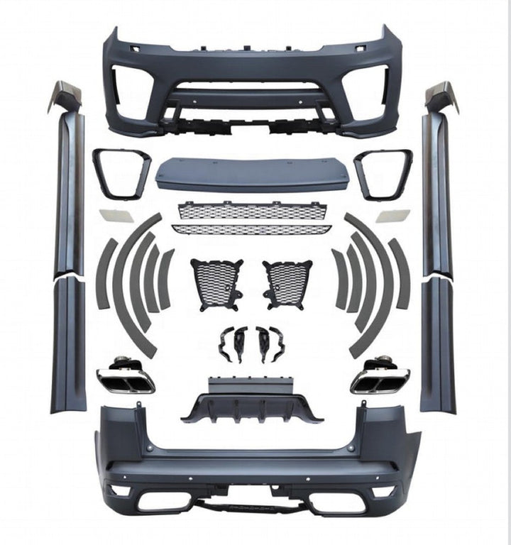 Car Craft Compatible With Land Range Rover Rr Sport 2018-2020 Upgrade To 2021+ Svr Bodykit Bumper Grill Side Skirts Splitter Diffuser Exhaust Tip Pipe