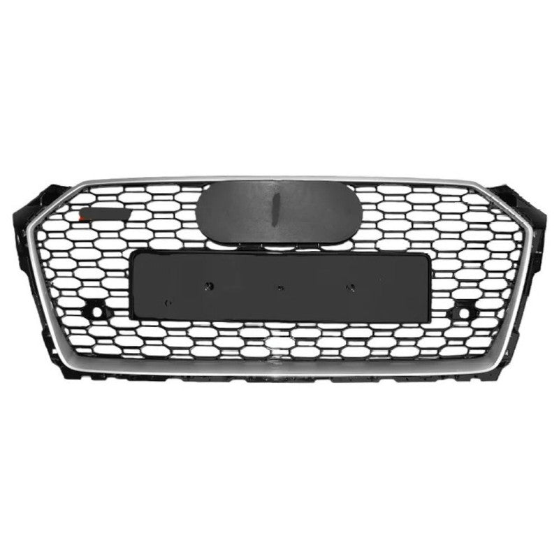 Car Craft Compatible With Audi A5 S5 Rs5 2017-2020 Upgraded Front Bumper Show Grill A5 S5 Rs5 Rs Sport Style Silver Frame Black Mesh All Logo Silver A5-025 Gc - CAR CRAFT INDIA