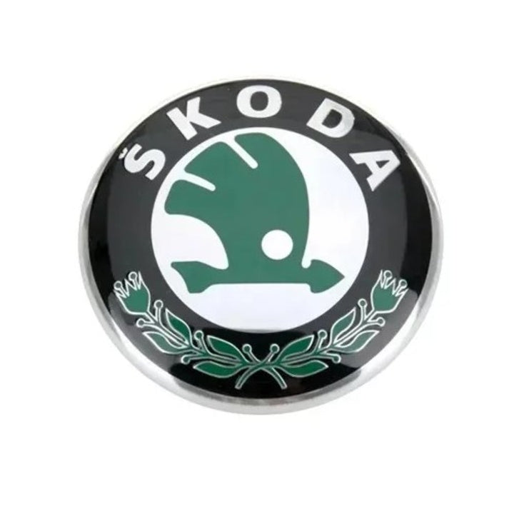 Car Craft Compatible With Skoda Fabia Laura Octavia Superb Slavia Yeti Kodiaq Kushaq Hood Trunk Letter Logo Badge Emblem Sticker Logo 84mm Green