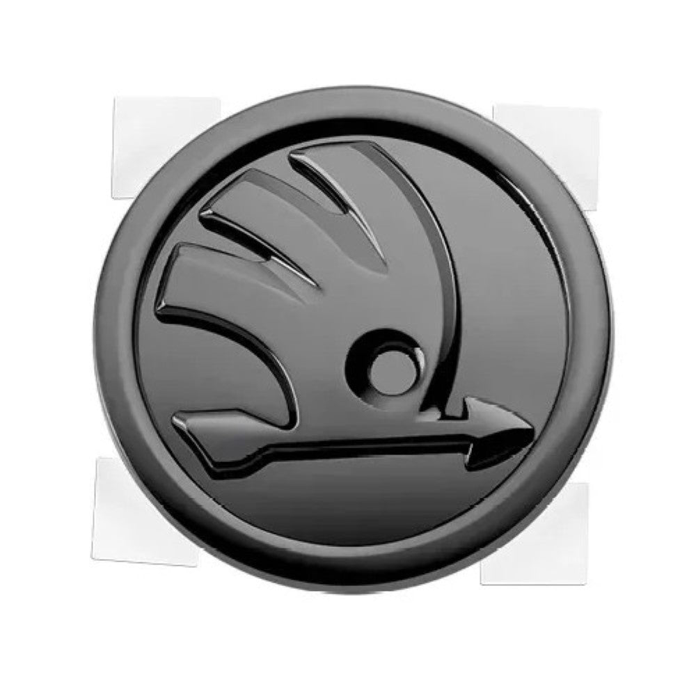 Car Craft Compatible With Skoda Fabia Laura Octavia Superb Slavia Yeti Kodiaq Kushaq Hood Trunk Letter Logo Badge Emblem Sticker Logo 84mm Matt Black