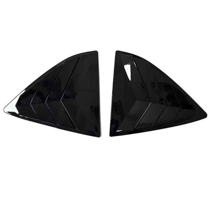 Car Craft Compatible With Nissan Sunny Renault Scala 2011-2018 Car Rear Window Shutter Cover Louver Side Vent Trim Triangle Glossy Black