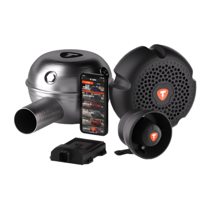 Car Craft Compatible With Exhaust Sound Upgrade Universal Car Sound Generator Thor Electronic Exhaust Sound System Car Speakers Drums Smartphone Controller Thor Thunder Storm Speaker+ecu+echo CC-9601