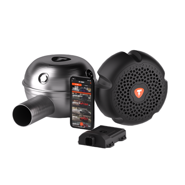 Car Craft Compatible With Exhaust Sound Upgrade Universal Car Sound Generator Thor Electronic Exhaust Sound System Car Speakers Drums Smartphone Controller Thor Thunder Storm Speaker+ecu CC-9600