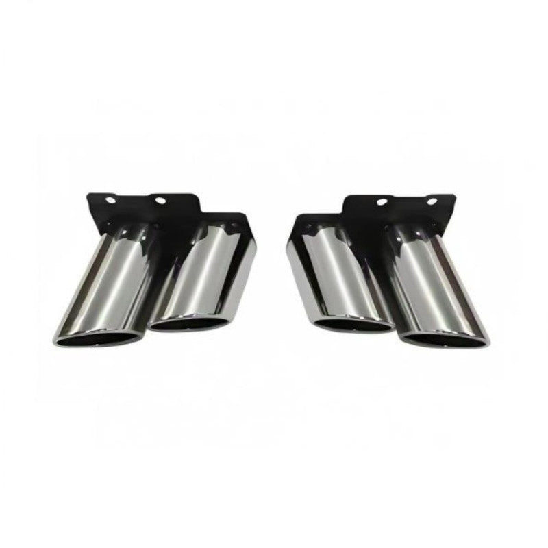 Car Craft Compatible With Vw Volkswagen Tiguan 2016-2023 Upgrade Facelift Convert To R Line Style Rear Bumper Exhaust Pipe Tip Silver Dlz080219045411 Dlz080219045412