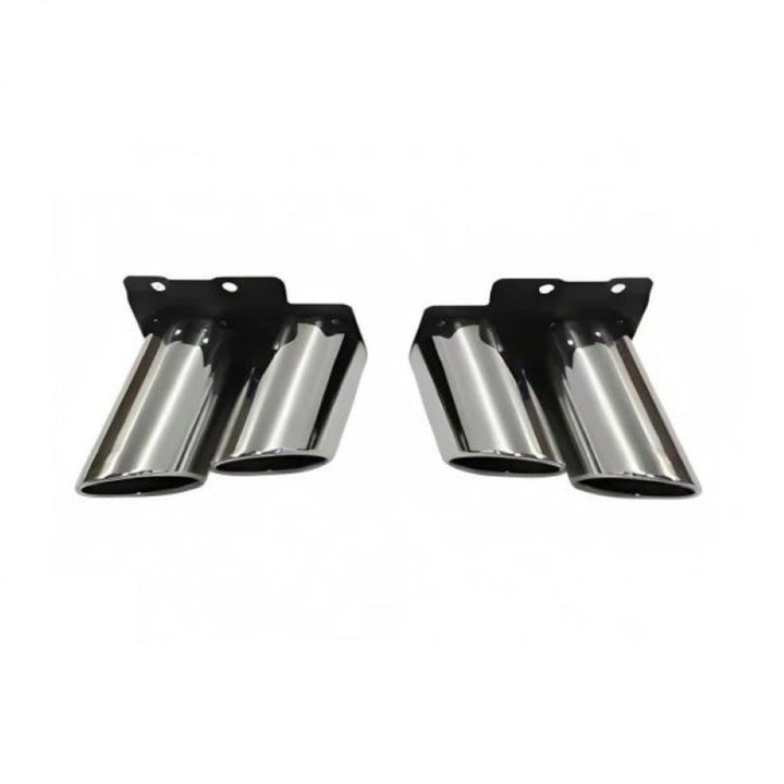 Car Craft Compatible With Vw Volkswagen Tiguan 2016-2023 Upgrade Facelift Convert To R Line Style Rear Bumper Exhaust Pipe Tip Silver Dlz080219045411 Dlz080219045412