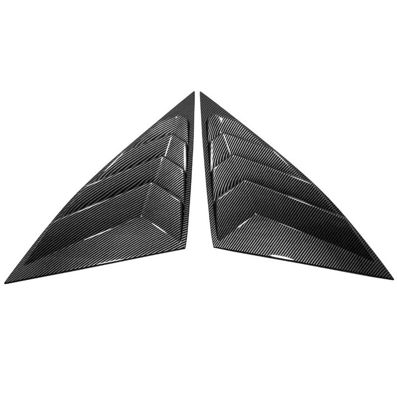 Car Craft Compatible With Hyundai Tucson 2021-2025 Car Rear Window Shutter Cover Louver Side Vent Trim Triangle Carbon Fiber Look