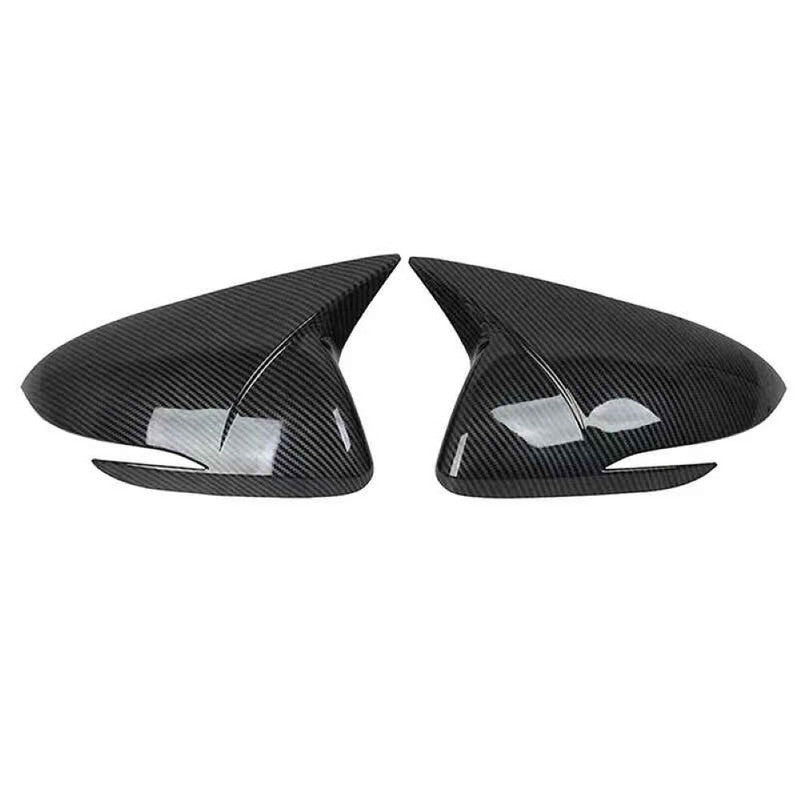 Car Craft Compatible With Hyundai Verna Accent Solaris I30 2017-2022 Side Rear View Case Wing Cap Shell Housing Mirror Covers 3m Tape Pasting Style Carbon Fiber Look CC-11541