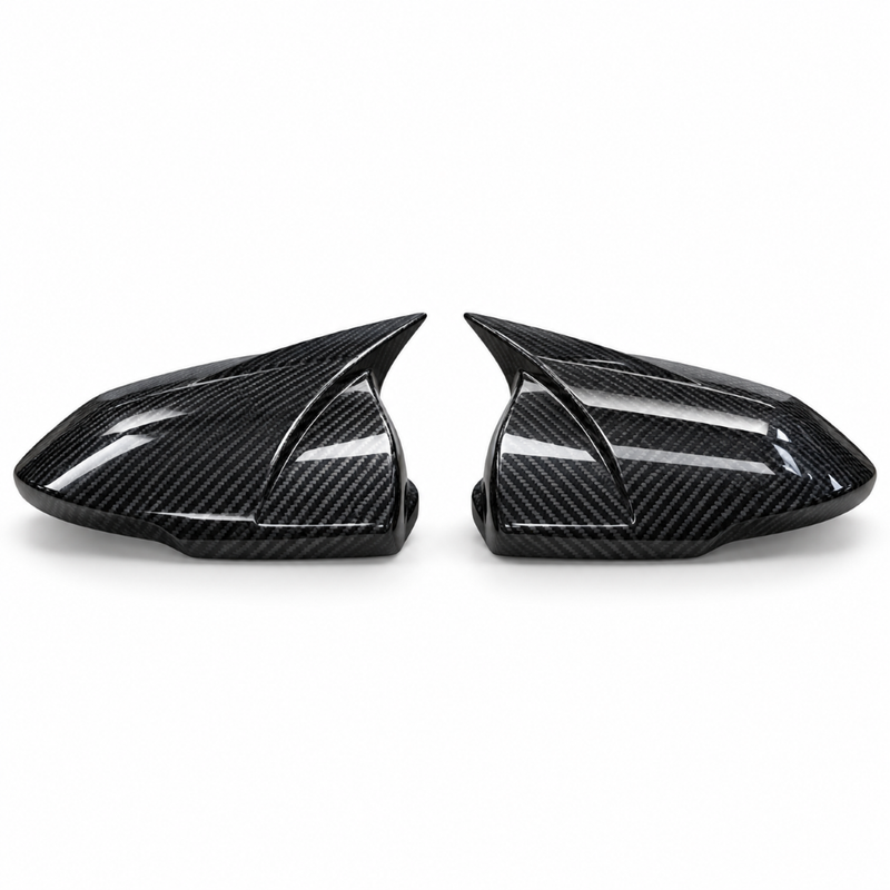 Car Craft Compatible With Hyundai Verna Accent Solaris I30 2023-2026 Side Rear View Case Wing Cap Shell Housing Mirror Covers 3m Tape Pasting Style Carbon Fiber Look CC-11543