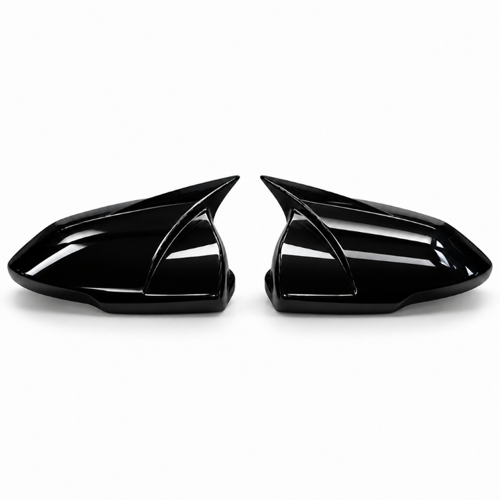 Car Craft Compatible With Hyundai Verna Accent Solaris I30 2023-2026 Side Rear View Case Wing Cap Shell Housing Mirror Covers 3m Tape Pasting Style Glossy Black CC-11542