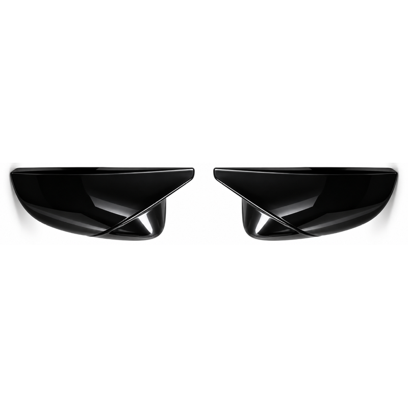Car Craft Compatible With Volkswagen Vw Virtus 2023-2026 Side Rear View Case Wing Cap Shell Housing Mirror Covers 3m Tape Pasting Style Factroy Style Glossy Black
