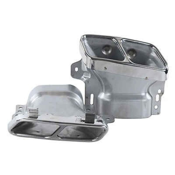 Car Craft Compatible With Mercedes Benz Cla GLA A Class W117 C117 X117 W176 A156 2013-2019 Rear Bumper Upgrade Convert To Amg Amga45 Exhaust Tip Pipe Dual Chrome Silver Gc W176-010