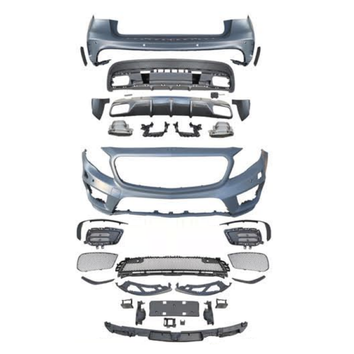 Car Craft Compatible With Mercedes Benz Gla W156 X156 2014-2019 Upgrade Facelift Convert To Gla45 Amg Front Rear Bodykit Bumper Exhaust Tip Diffuser Grill CC-9667 - CAR CRAFT INDIA