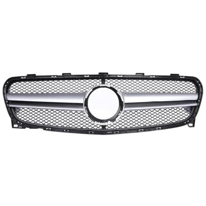 Car Craft Compatible With Mercedes Benz Gla W156 X156 Lci 2017-2020 Front Bumper Show Grill Amg Silver Amg45