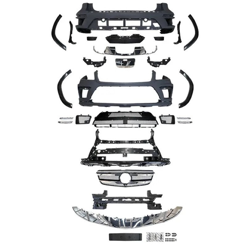 Car Craft Compatible With Mercedes Benz Gl W166 X166 2013-2015 Upgrade Conversion Bodykit GLS63 GL63 Amg Bumper Grill Wheel Arch Side Trims - CAR CRAFT INDIA