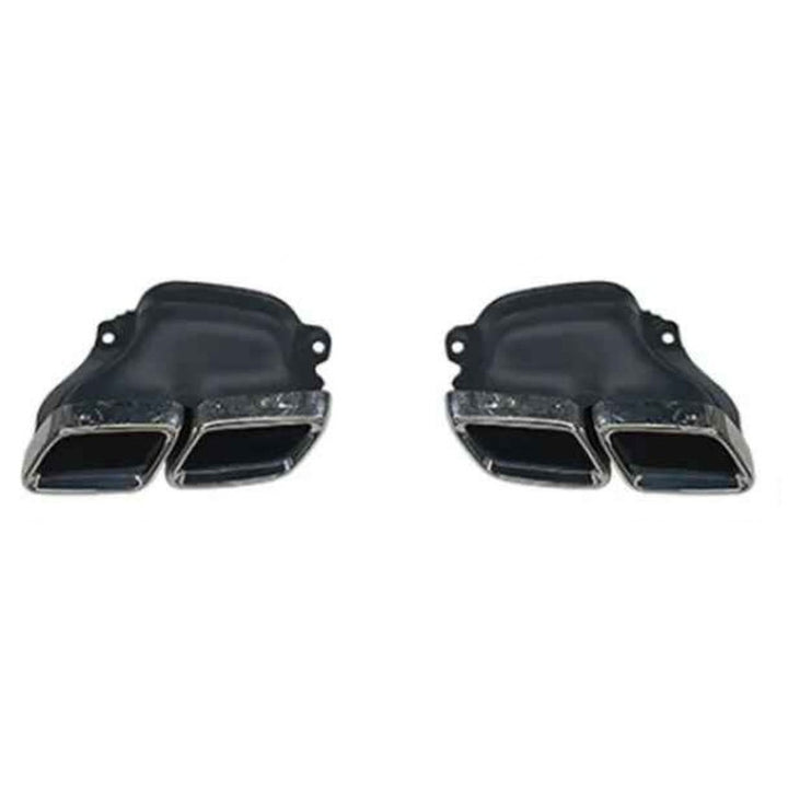 Car Craft Compatible With Mercedes Benz Gle W166 2016-2019 Amg Rear Bumper Upgrade Convert To Gle63 Amg Exhaust Tip Pipe Dual Silver Chrome Gc