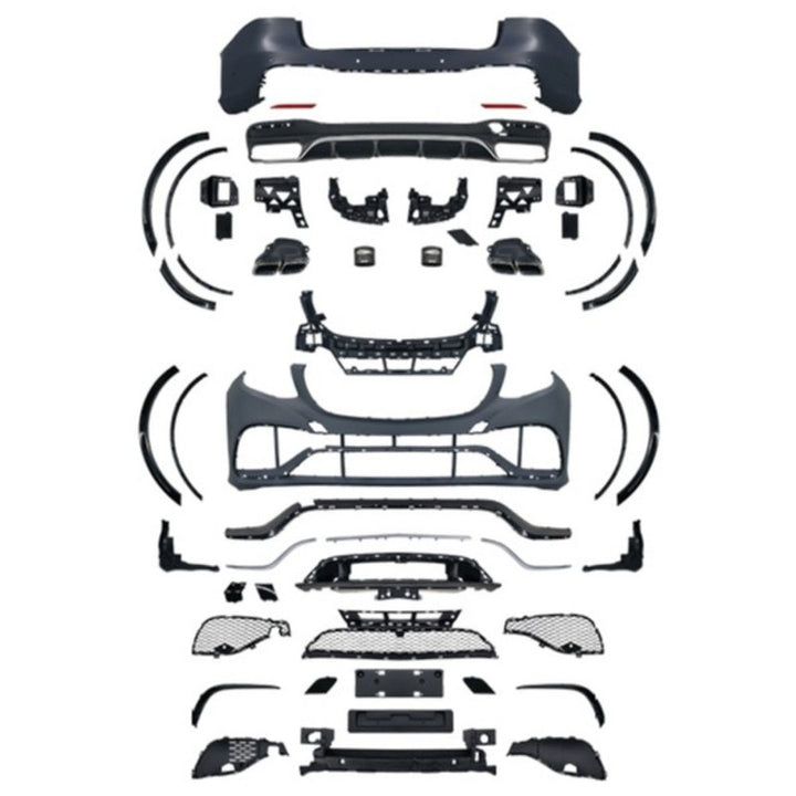 Car Craft Compatible With Mercedes Benz Gle W166 2016-2019 Front Rear Bumper Upgrade Convert To Amg Gle63 Amg Bumper Bodykit Set W166-008 Gc