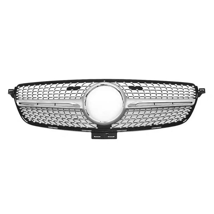 Car Craft Compatible With Mercedes Benz Gle W166 2016-2019 Upgrade Front Bumper Amg Show Grill Diamond Silver Gc CC-9606
