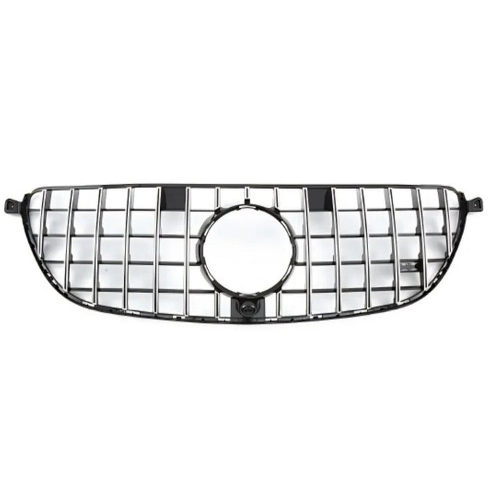 Car Craft Compatible With Mercedes Benz Gle W166 2016-2019 Upgrade Front Bumper Amg Show Grill Gtr Silver Gc CC-9602