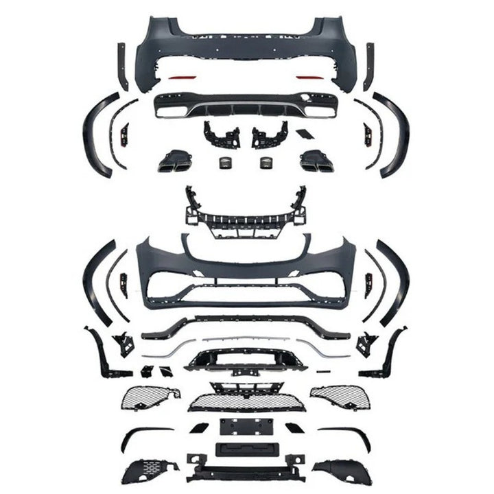Car Craft Compatible With Mercedes Benz Gls W166 X166 2016-2019 Front Rear Bumper Upgrade Convert To Amg Gls63 Amg Bumper Bodykit X166-008