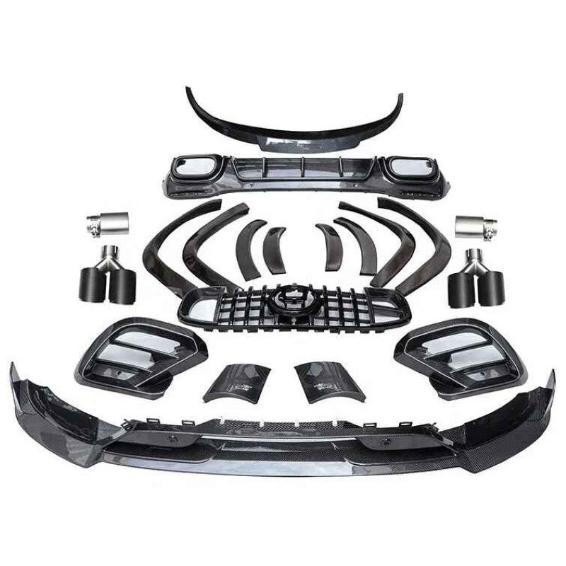 Car Craft Compatible With Mercedes Benz Gls W167 X167 2019-2025 Amg Bumper Brabus B900 Bodykit Real Carbon Fiber Grill Splitter Skirts Spoiler Front Rear Lip Diffuser Exhaust Tip Canard - CAR CRAFT INDIA