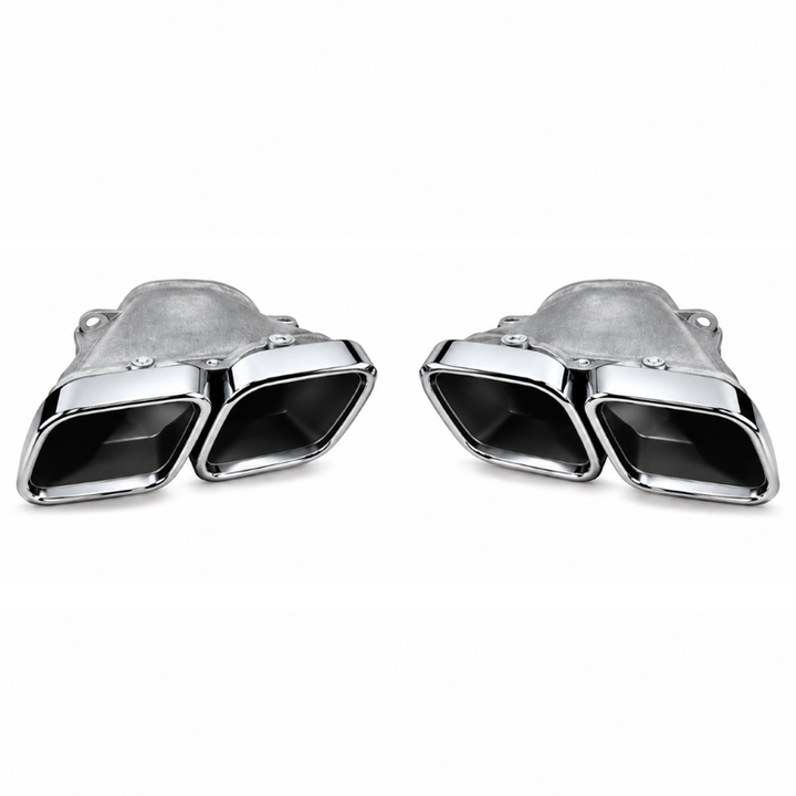 Car Craft Compatible With Mercedes Benz Gle W167 2019-2024 Upgrade Convert To Gle63 Amg Bodykit Rear After Bumper Diffuser Exhaust Pipe Tip Silver Gc W167-010 Sl