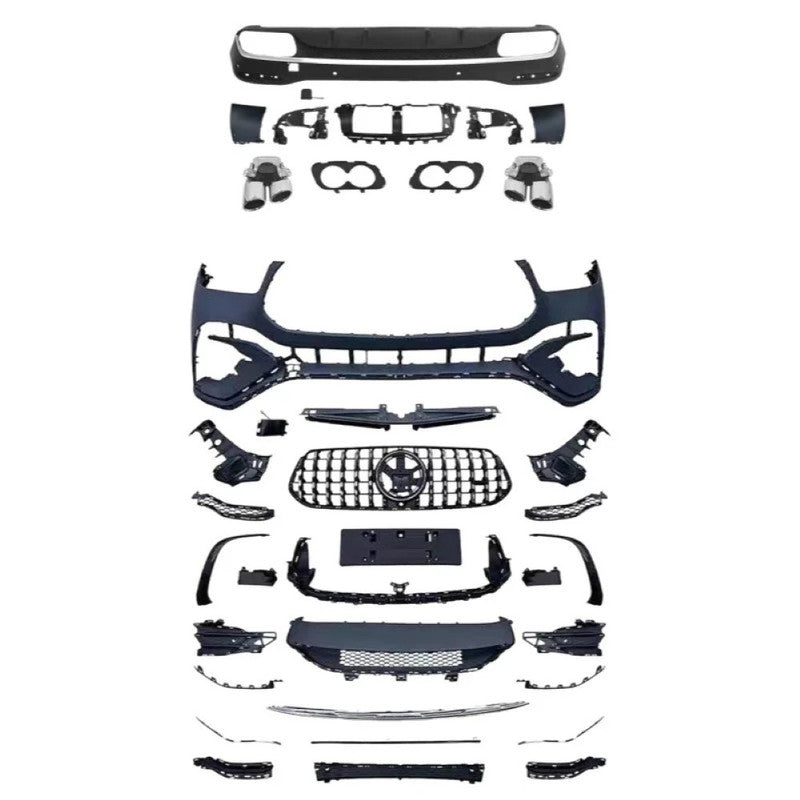Car Craft Compatible With Mercedes Benz Gle W167 2019-2024 Upgrade Convert To Gle53 Amg Bodykit Front Bumper Grill Diffuser Exhaust Tip Pipe Skirt Trim Wheel Arch