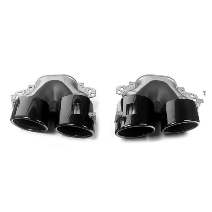 Car Craft Compatible With Mercedes Benz Gls Gle W167 X167 2019-2025 Amg Exhaust Tip Pipe Dual Round Black Gc W167-016 - CAR CRAFT INDIA