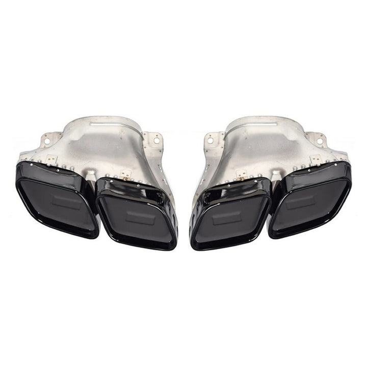 Car Craft Compatible With Mercedes Benz Gls Gle W167 X167 2019-2025 Amg Exhaust Tip Pipe Dual Black Gc W167-010 - CAR CRAFT INDIA