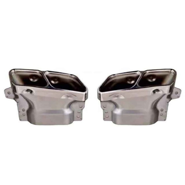 Car Craft Compatible With Mercedes Benz A Class W176 2012-2016 Rear Bumper Upgrade Convert To Amg Amg45 Exhaust Tip Pipe Silver Chrome W176-011