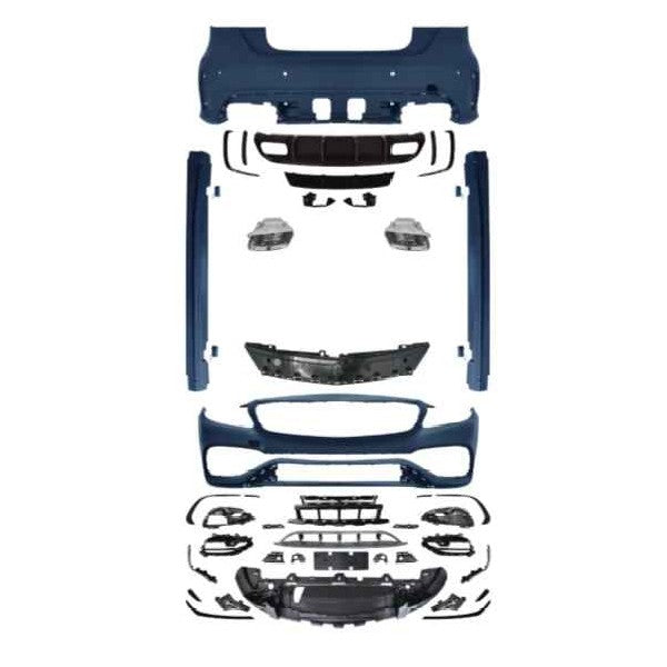 Car Craft Compatible With Mercedes Benz A Class W176 2012-2016 Upgrade Convert To Amg Amg45 Front Rear Bumper Diffuser Lip Exhaust Tip Pipe Side Skirt Runing Board Bodykit Set GC W176-016