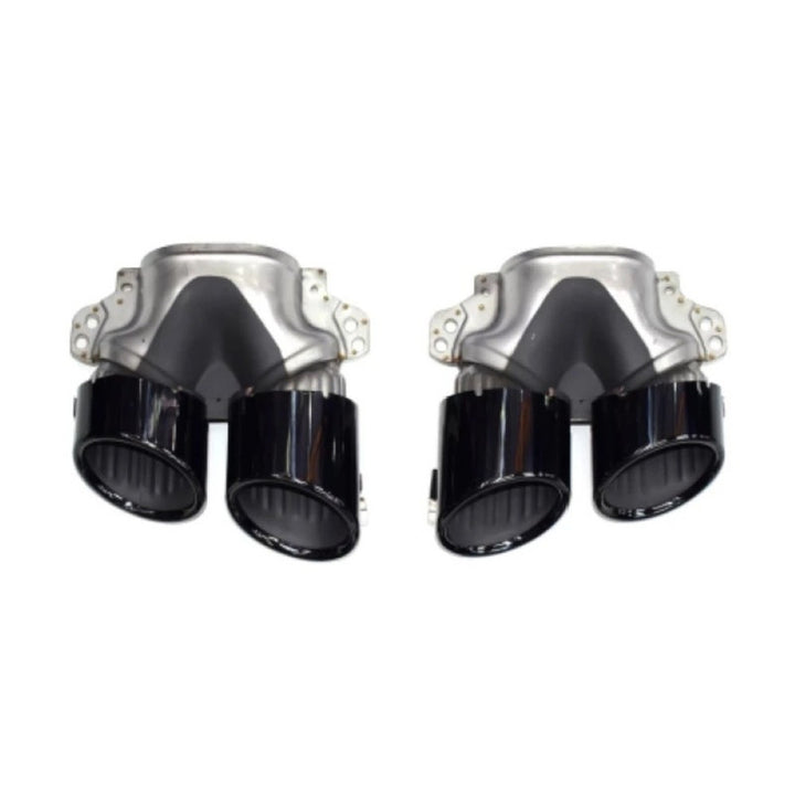Car Craft Compatible With Mercedes Benz A Class W177 2018-2024 Rear Bumper Upgrade Convert To Amg Amg45 Exhaust Tip Pipe Dual Black W177-014