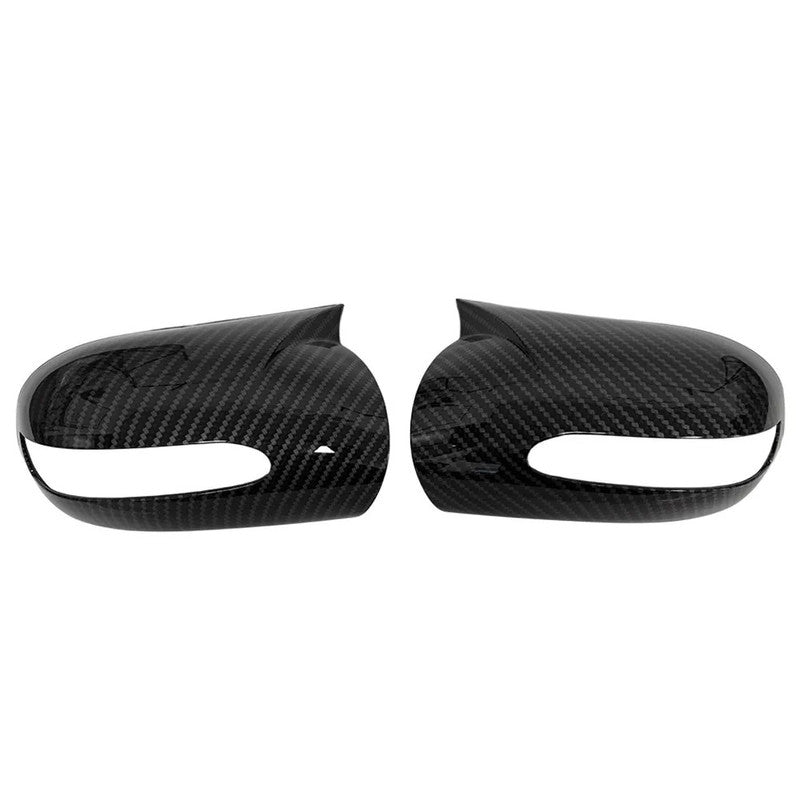 Car Craft Compatible With Mercedes Benz C Class W203 E Class W211 2001-2007 Side Rear View Case Wing Cap Shell Housing Mirror Covers 3m Tape Pasting Style Carbon Fiber Look CC-11555