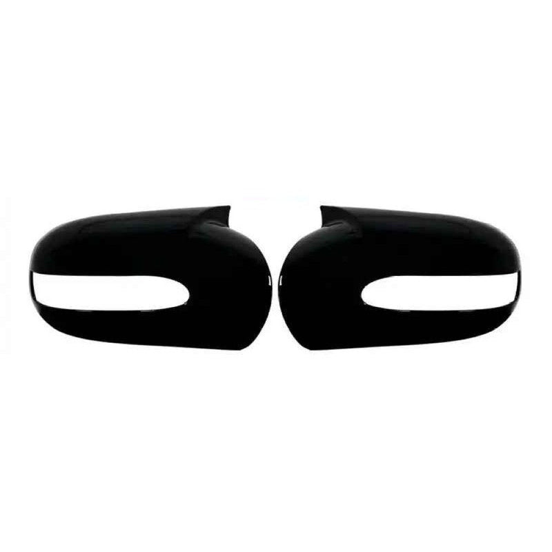 Car Craft Compatible With Mercedes Benz C Class W203 E Class W211 2001-2007 Side Rear View Case Wing Cap Shell Housing Mirror Covers 3m Tape Pasting Style Glossy Black CC-11554