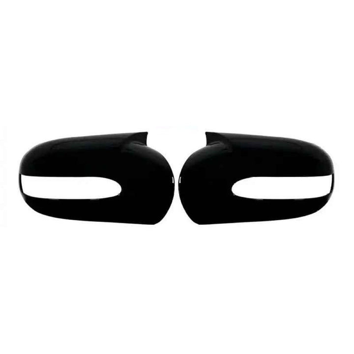 Car Craft Compatible With Mercedes Benz C Class W203 E Class W211 2001-2007 Side Rear View Case Wing Cap Shell Housing Mirror Covers 3m Tape Pasting Style Glossy Black CC-11554