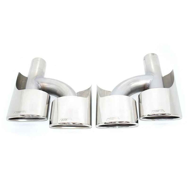 Car Craft Compatible With Mercedes Benz C Class W204 2011-2014 C63 Amg Exhaust Tip Pipe Dual Silver Chrome Gc W204-011
