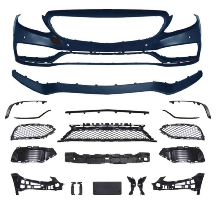 Car Craft Compatible With Mercedes Benz C Class W205 C205 Coupe 2015-2021 Front Bumper Upgrade Convert To Amg C63 Bumper Bodykit Gc W205/c205-013