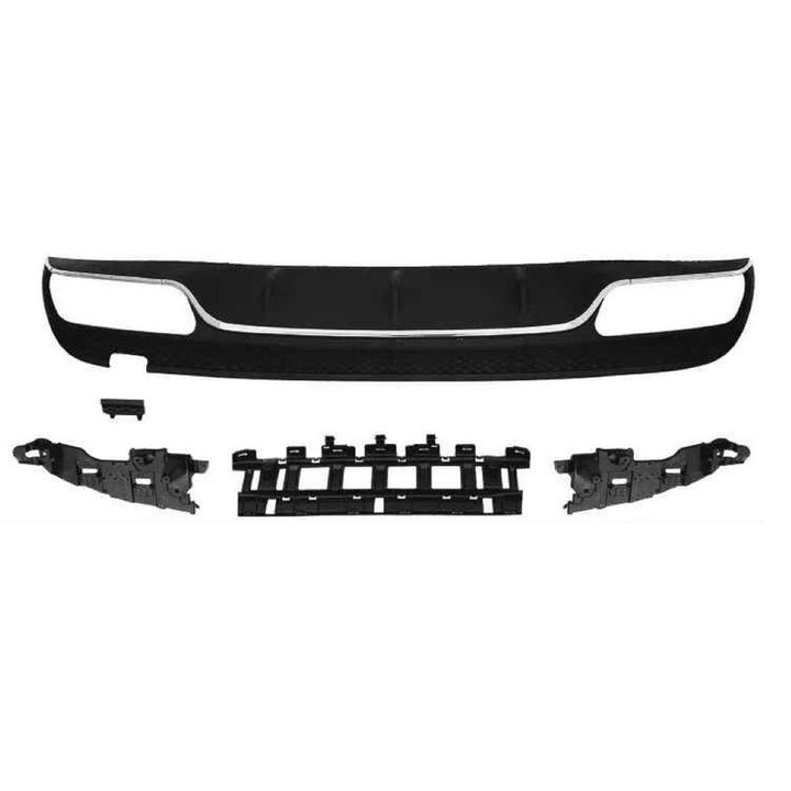 Car Craft Compatible With Mercedes Benz C Class W205 2015-2021 Amg Rear Bumper Upgrade Convert To Amg Amg C63 After Rear Lip Diffuser Silver Gc W205-019