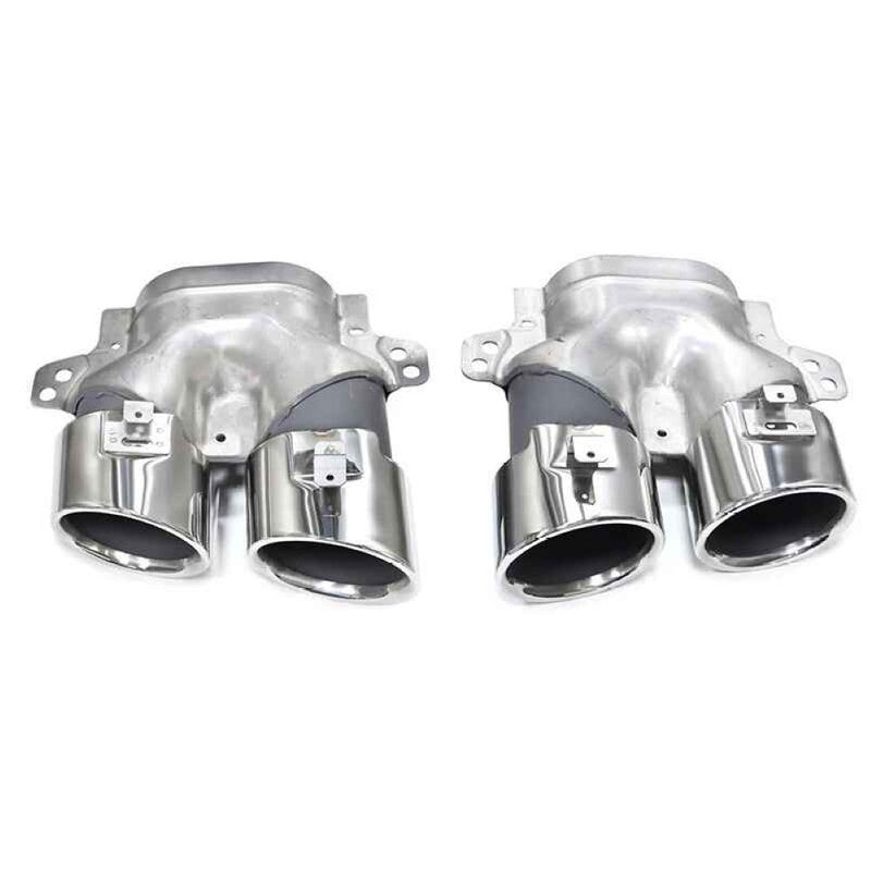Car Craft Compatible With Mercedes Benz C Class W206 C206 2020-2026 Amg Rear Bumper Exhaust Pipe Tip C43 C63 Silver