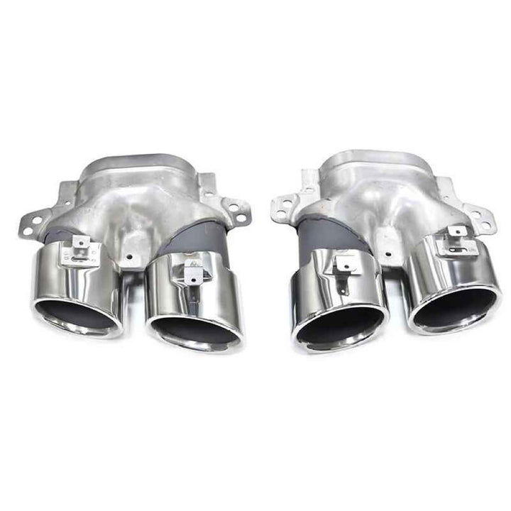 Car Craft Compatible With Mercedes Benz C Class W206 C206 2020-2026 Amg Rear Bumper Exhaust Pipe Tip C43 C63 Silver