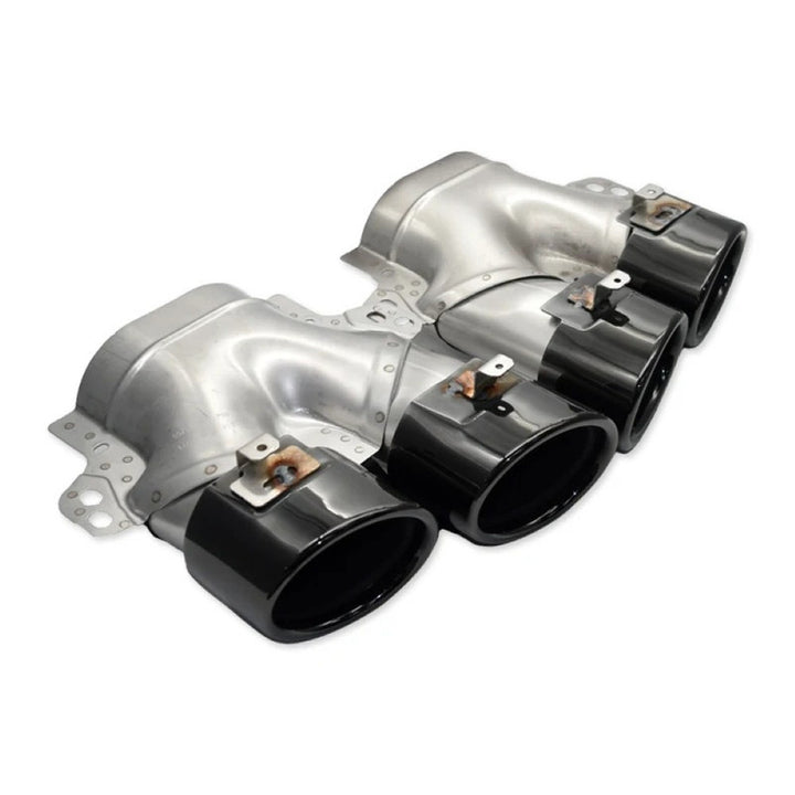 Car Craft Compatible With Mercedes Benz C Class W205 C205 Coupe 2015-2021 Rear Bumper Upgrade Convert To Amg Amg C43 Exhaust Tip Pipe Dual Glossy Black Gc W205-031