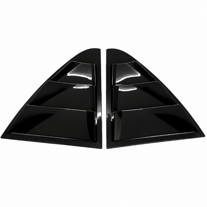 Car Craft Compatible With Mercedes Benz C Class W205 2015-2021 Car Rear Window Shutter Cover Louver Side Vent Trim Triangle Glossy Black - CAR CRAFT INDIA