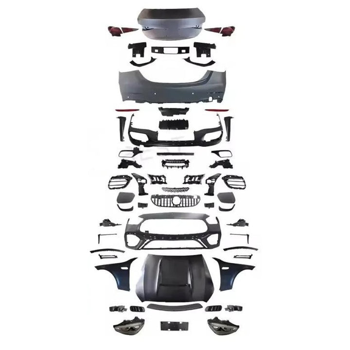 Car Craft Compatible With Mercedes Benz C Class W205 2015-2022 To W206 C63 2023 Amg Upgrade Facelift Conversion Bodykit Bumper Hood Headlight Taillight CC-6431