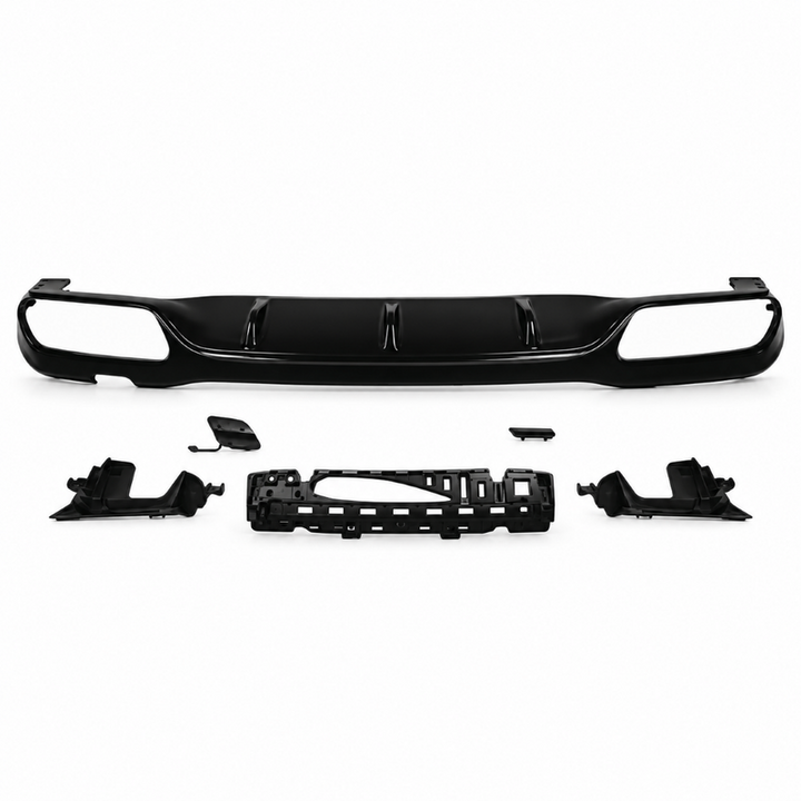 Car Craft Compatible With Mercedes Benz E Class W213 2016-2020 Upgrade Facelift Convert To Amg E63 Amg63 Bodykit Rear Bumper After Lip Diffuser Skirt Black Gc W213-018