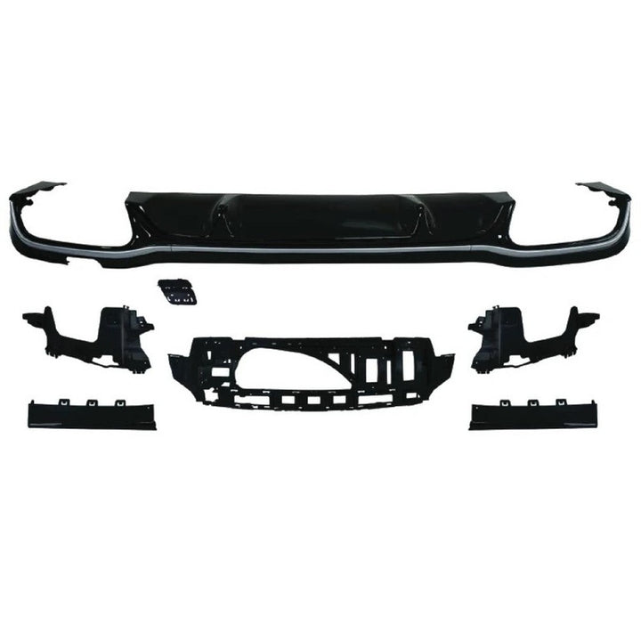 Car Craft Compatible With Mercedes Benz E Class W213 Lci 2021-2023 Upgrade Facelift Convert To Amg Amge63 E63 Bodykit Rear Bumper After Lip Skirt Diffuser Trim Gc W213-037